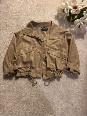 Blank NYC Faux Leather Bomber Jacket